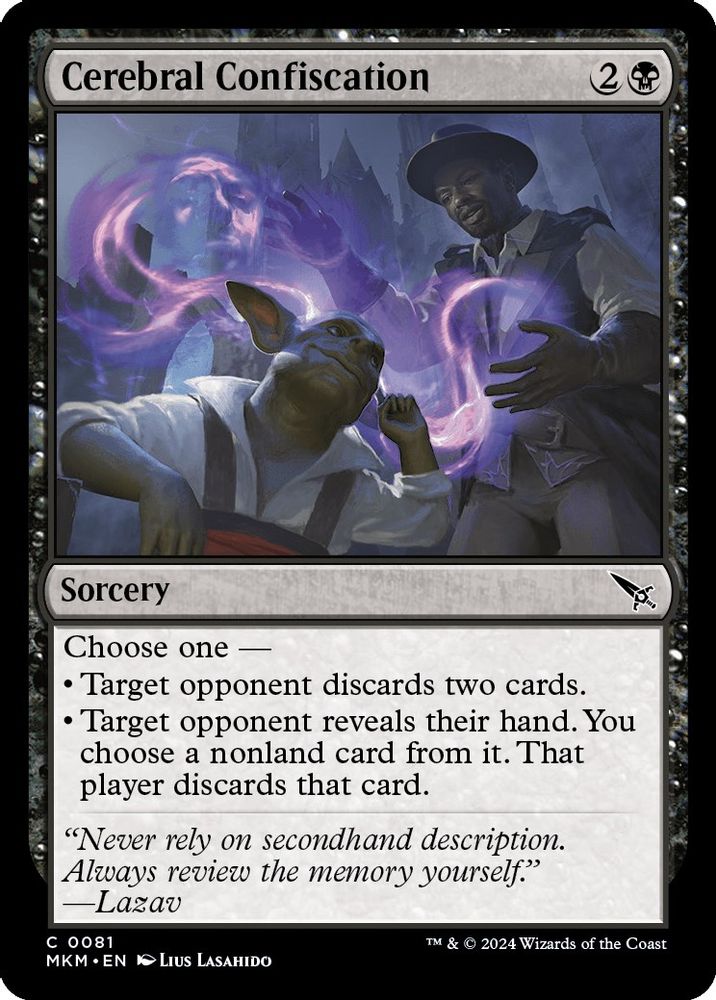 2024 Magic: The Gathering: Murders at Karlov Manor (MKM) - Cerebral Confiscation (#81, Common) (, Near Mint)