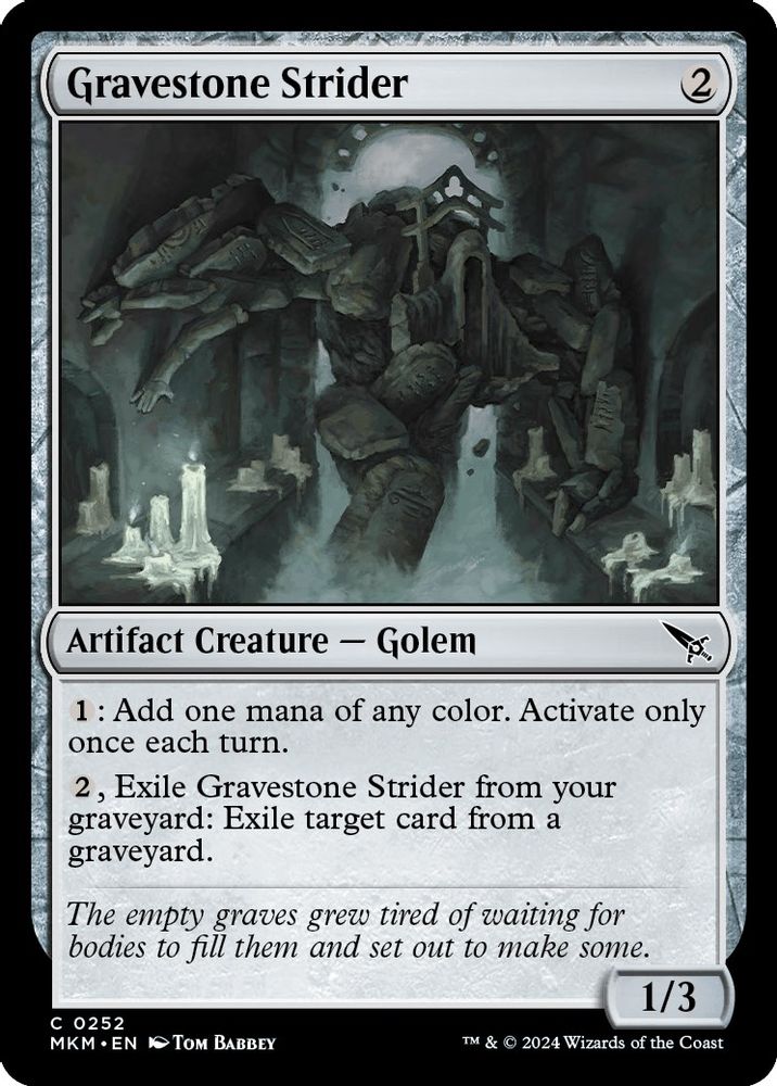 2024 Magic: The Gathering: Murders at Karlov Manor (MKM) - Gravestone Strider (#252, Common)