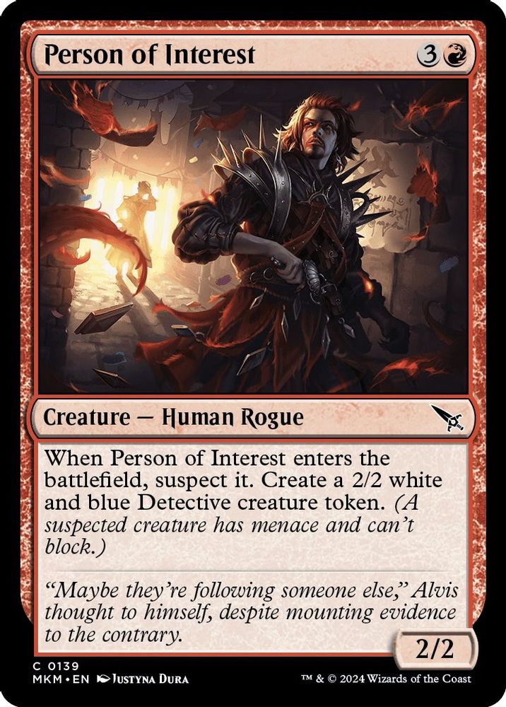 2024 Magic: The Gathering: Murders at Karlov Manor (MKM) - Person of Interest (#139, Common)