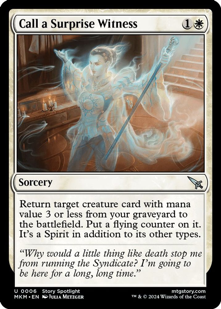2024 Magic: The Gathering: Murders at Karlov Manor (MKM) - Call a Surprise Witness (#6, Uncommon)