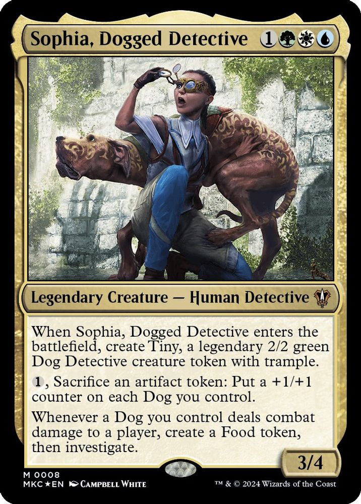 2024 Magic: The Gathering: Commander: Murders at Karlov Manor (MKC) - Sophia Dogged Detective (#8, Mythic Rare) (Foil, Near Mint)