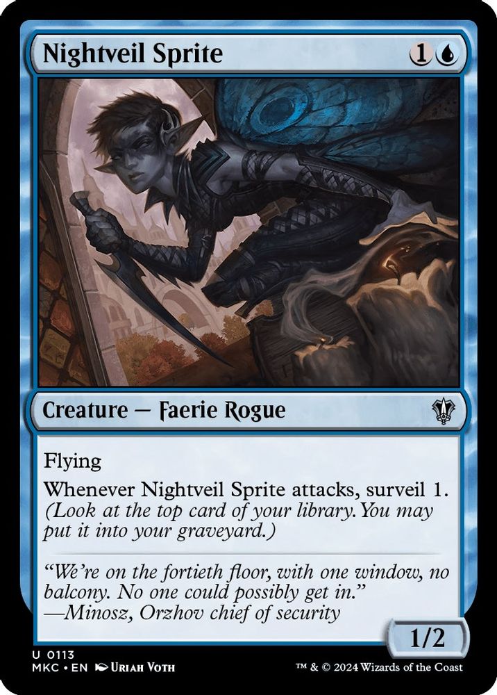 2024 Magic: The Gathering: Commander: Murders at Karlov Manor (MKC) - Nightveil Sprite (#113, Uncommon) (, Near Mint)