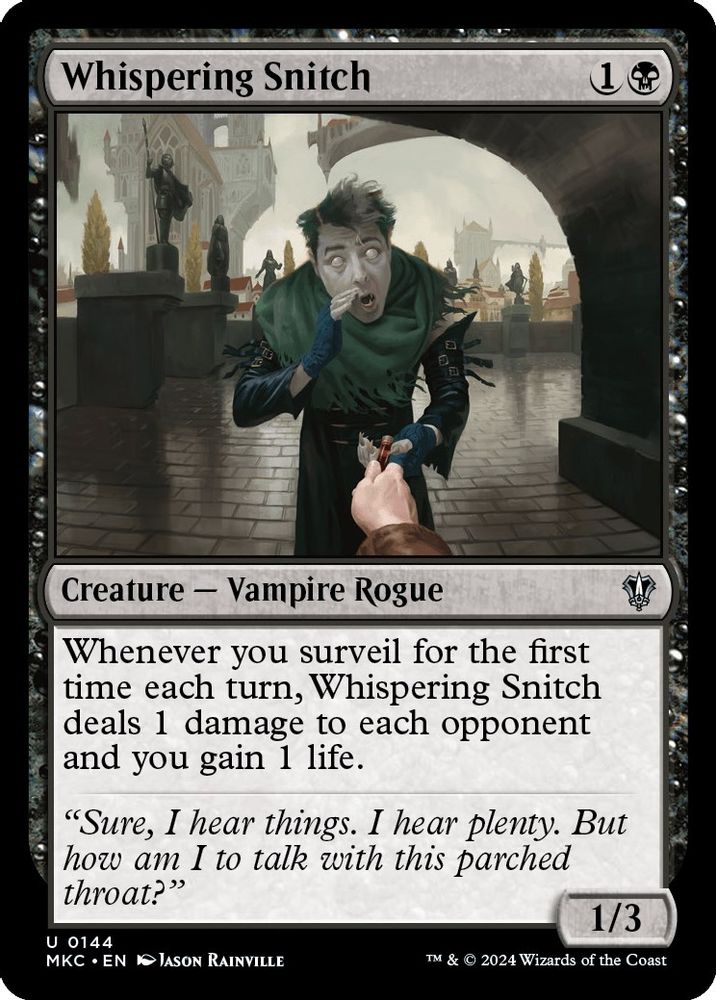 2024 Magic: The Gathering: Commander: Murders at Karlov Manor (MKC) - Whispering Snitch (#144, Uncommon) (, Near Mint)