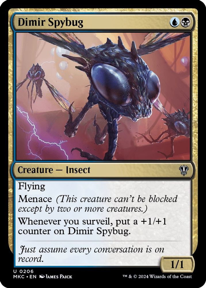 2024 Magic: The Gathering: Commander: Murders at Karlov Manor (MKC) - Dimir Spybug (#206, Uncommon) (, Near Mint)