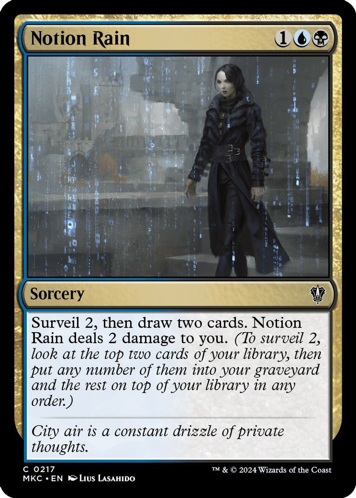 2024 Magic: The Gathering: Commander: Murders at Karlov Manor (MKC) - Notion Rain (#217, Common) (, Near Mint)