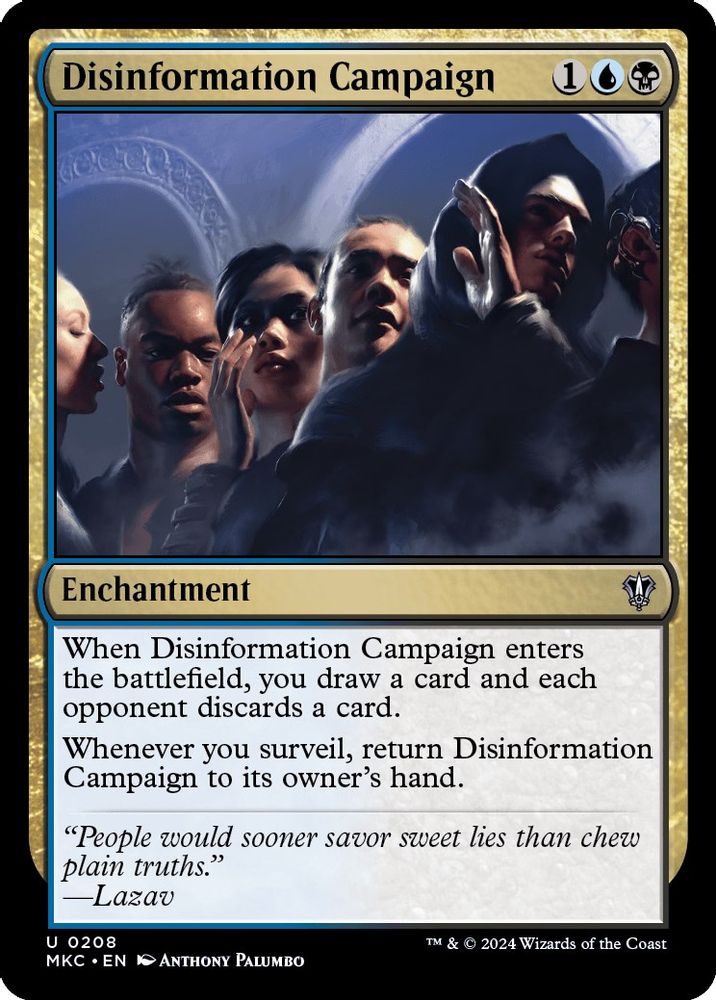 2024 Magic: The Gathering: Commander: Murders at Karlov Manor (MKC) - Disinformation Campaign (#208, Uncommon) (, Near Mint)
