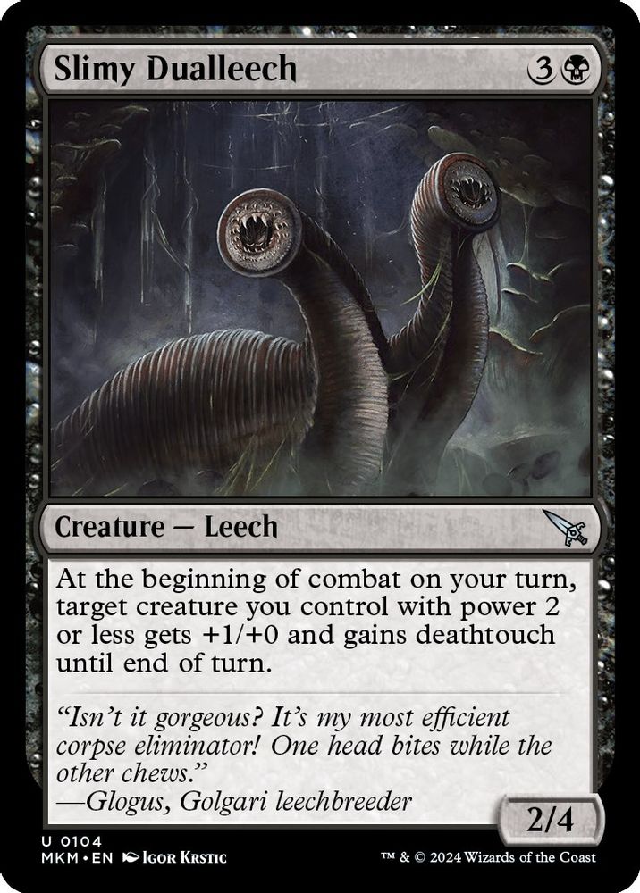 2024 Magic: The Gathering: Murders at Karlov Manor (MKM) - Slimy Dualleech (#104, Uncommon) (, Near Mint)