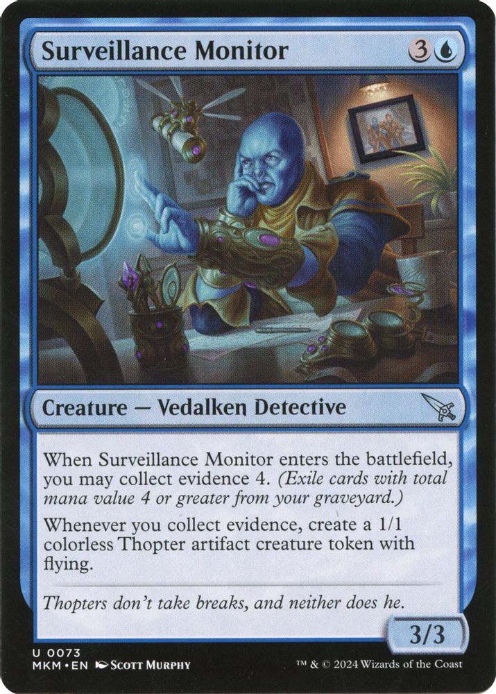 2024 Magic: The Gathering: Murders at Karlov Manor (MKM) - Surveillance Monitor b (#73†, Uncommon) (, Near Mint)