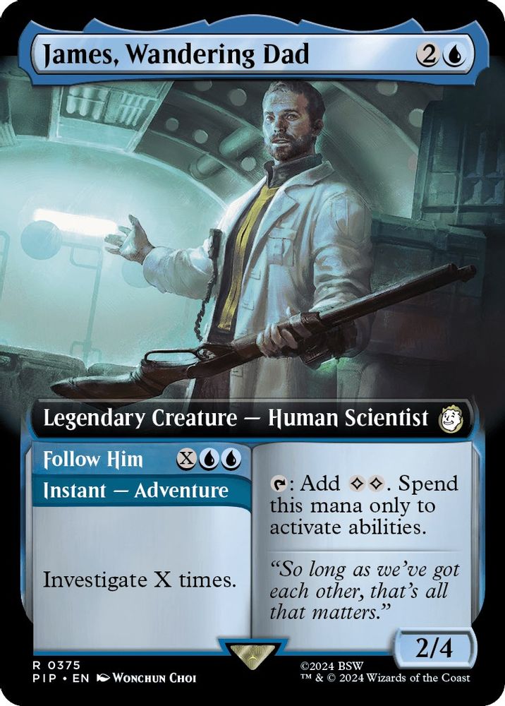 2024 Magic: The Gathering: Universes Beyond: Fallout (PIP) - James Wandering Dad Extended Art (#375, Rare) (, Near Mint)