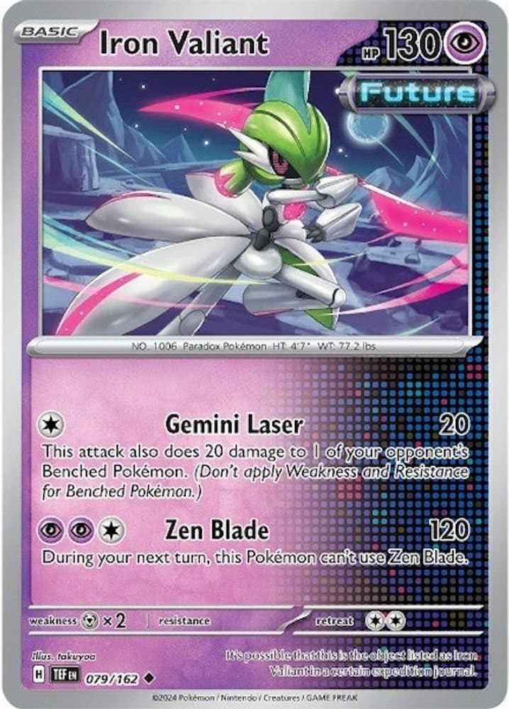 2024 Pokemon: SV05: Temporal Forces (TEF) - Iron Valiant - 079/162 (#079/162, Uncommon) (Reverse Holofoil, Near Mint)