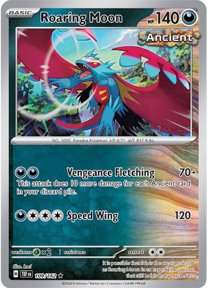 2024 Pokemon: SV05: Temporal Forces (TEF) - Roaring Moon (#109/162, Rare) (Holofoil, Near Mint)
