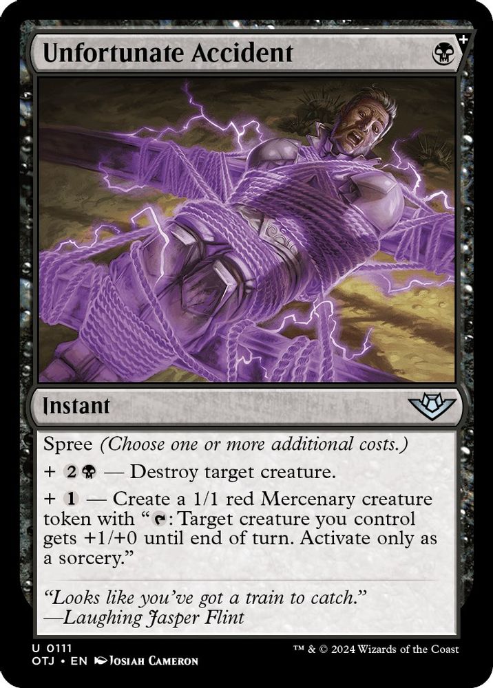 2024 Magic: The Gathering: Outlaws of Thunder Junction (OTJ) - Unfortunate Accident (#111, Uncommon) (, Near Mint)