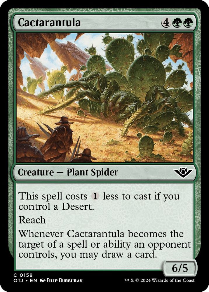 2024 Magic: The Gathering: Outlaws of Thunder Junction (OTJ) - Cactarantula (#158, Common)