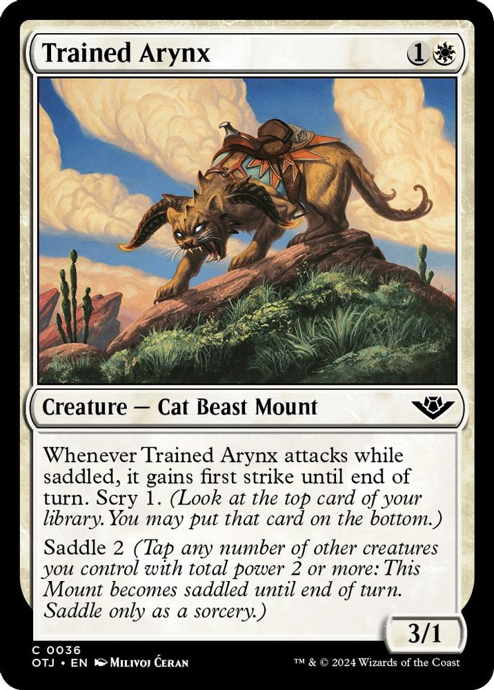 2024 Magic: The Gathering: Outlaws of Thunder Junction (OTJ) - Trained Arynx (#36, Common)