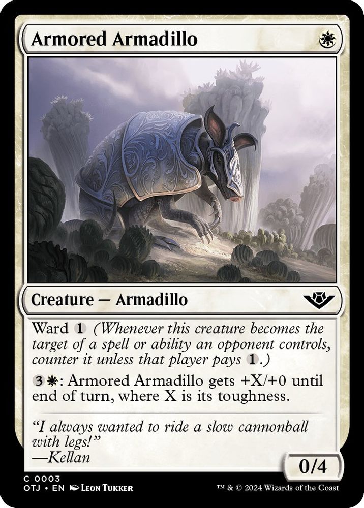 2024 Magic: The Gathering: Outlaws of Thunder Junction (OTJ) - Armored Armadillo (#3, Common)