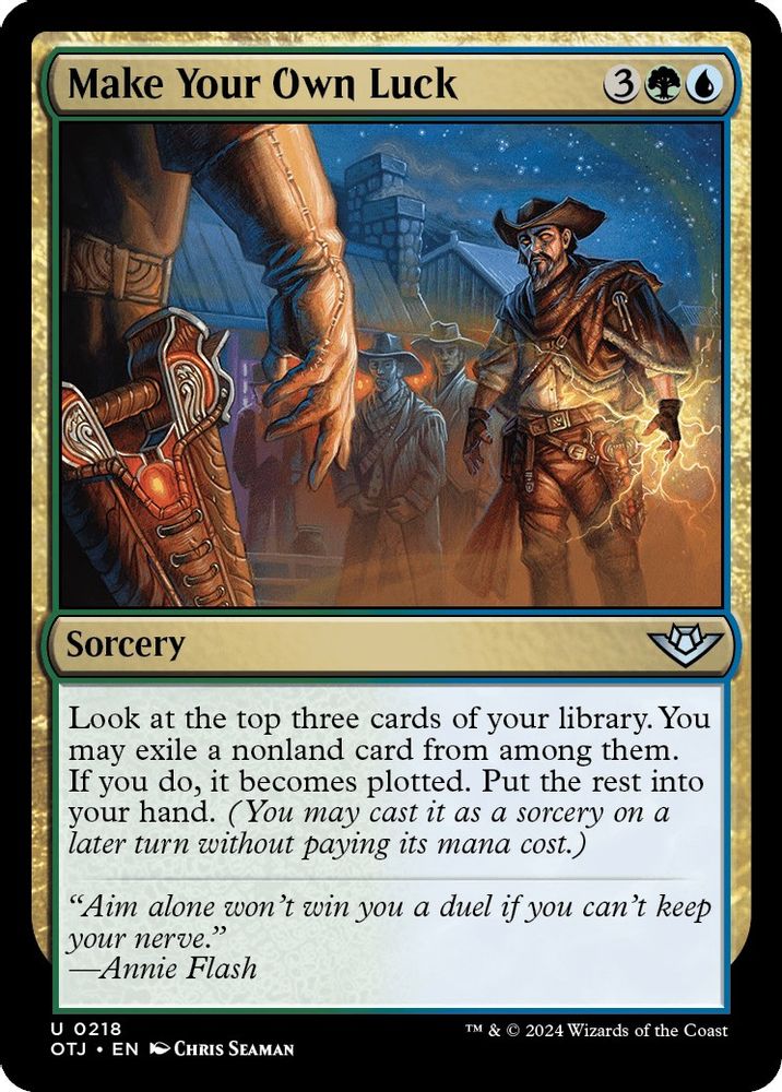 2024 Magic: The Gathering: Outlaws of Thunder Junction (OTJ) - Make Your Own Luck (#218, Uncommon)