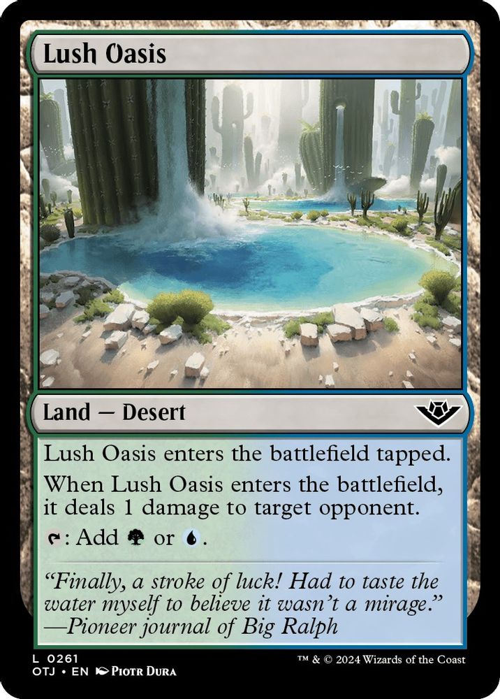 2024 Magic: The Gathering: Outlaws of Thunder Junction (OTJ) - Lush Oasis (#261, Land)