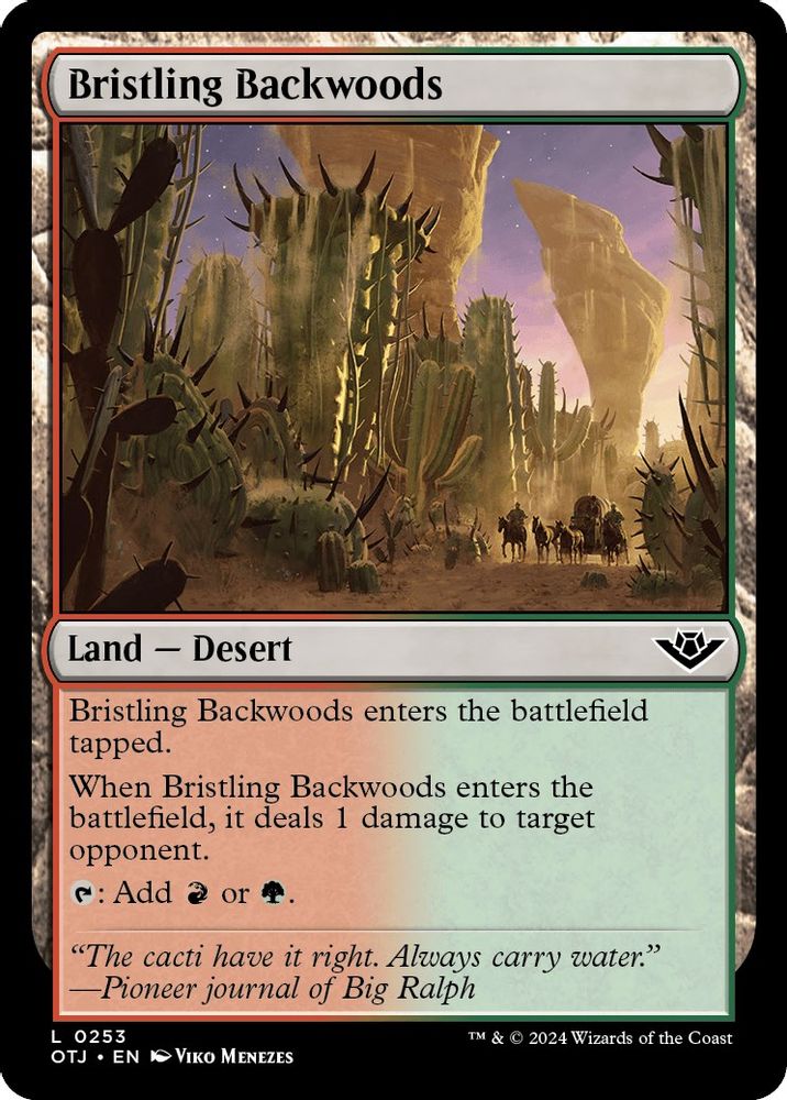 2024 Magic: The Gathering: Outlaws of Thunder Junction (OTJ) - Bristling Backwoods (#253, Land)