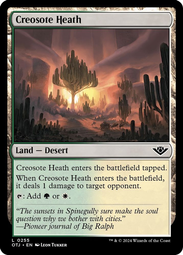 2024 Magic: The Gathering: Outlaws of Thunder Junction (OTJ) - Creosote Heath (#255, Land) (, Near Mint)