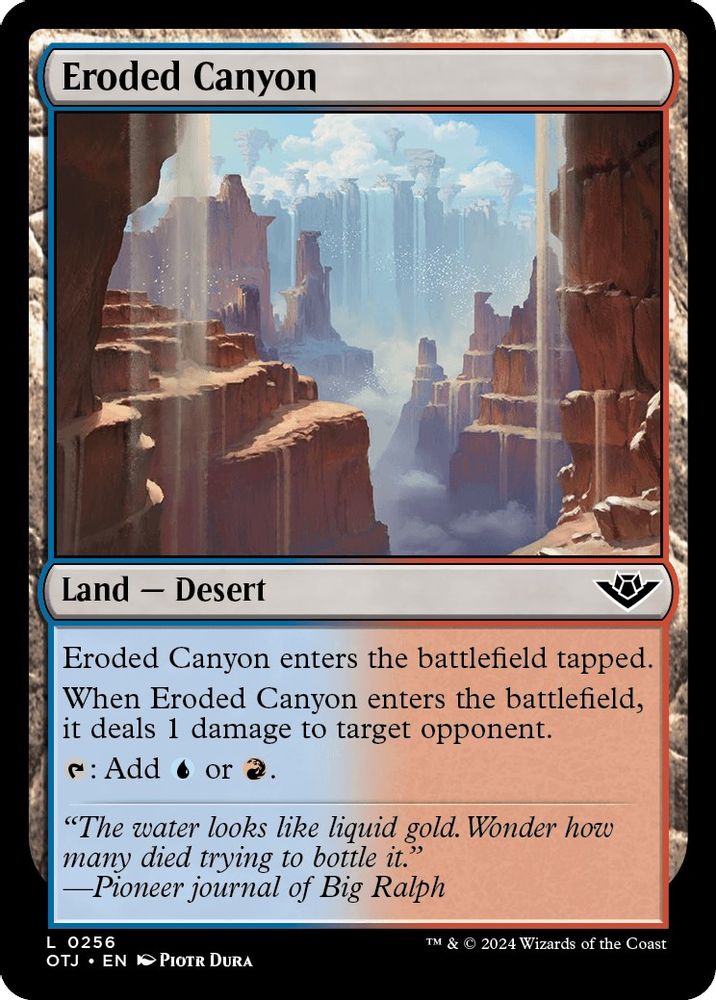 2024 Magic: The Gathering: Outlaws of Thunder Junction (OTJ) - Eroded Canyon (#256, Land) (, Near Mint)