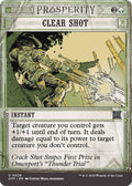2024 Magic: The Gathering: Outlaws of Thunder Junction: Breaking News (OTP) - Clear Shot (#28, Uncommon) (, Near Mint)