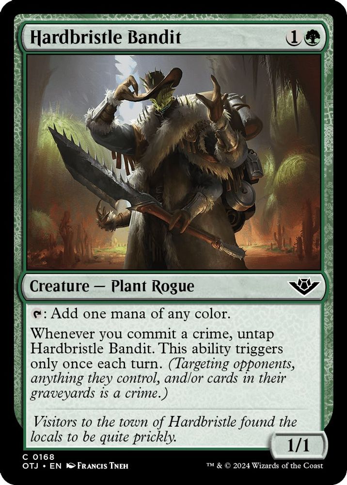 2024 Magic: The Gathering: Outlaws of Thunder Junction (OTJ) - Hardbristle Bandit (#168, Common)