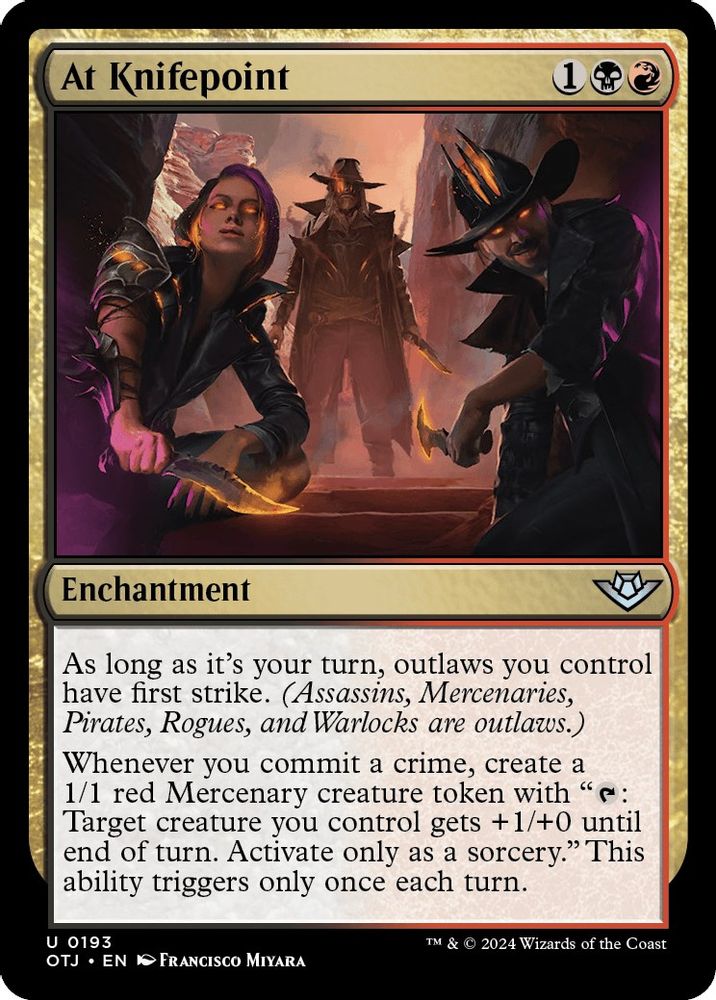 2024 Magic: The Gathering: Outlaws of Thunder Junction (OTJ) - At Knifepoint (#193, Uncommon)