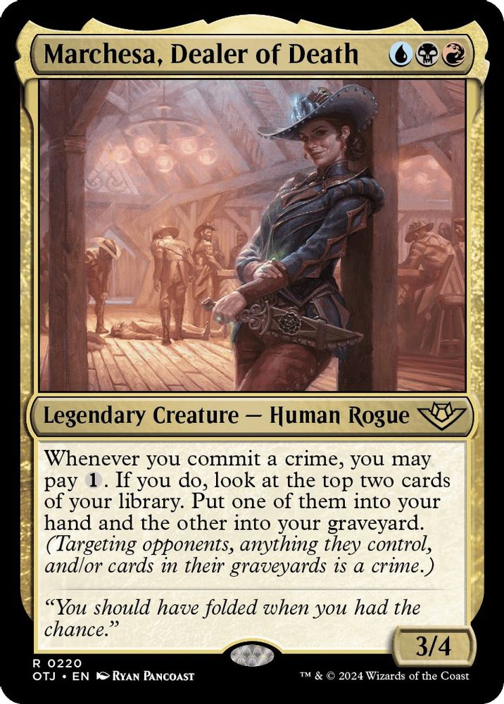 2024 Magic: The Gathering: Outlaws of Thunder Junction (OTJ) - Marchesa Dealer of Death (#220, Rare) (, Near Mint)