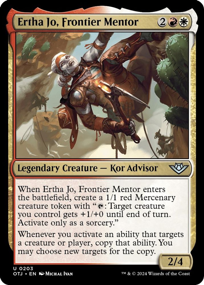 2024 Magic: The Gathering: Outlaws of Thunder Junction (OTJ) - Ertha Jo Frontier Mentor (#203, Uncommon) (, Near Mint)