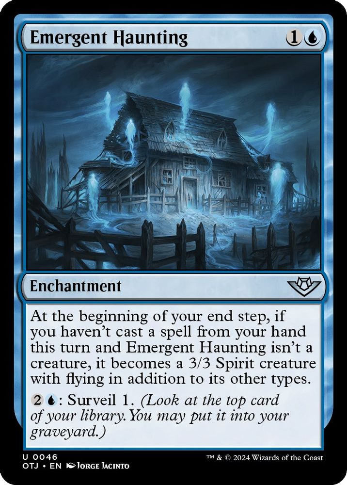 2024 Magic: The Gathering: Outlaws of Thunder Junction (OTJ) - Emergent Haunting (#46, Uncommon) (, Near Mint)