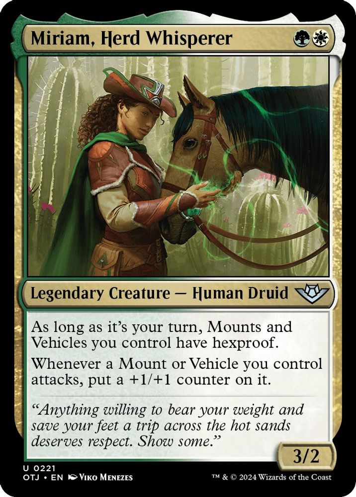 2024 Magic: The Gathering: Outlaws of Thunder Junction (OTJ) - Miriam Herd Whisperer (#221, Uncommon) (, Near Mint)