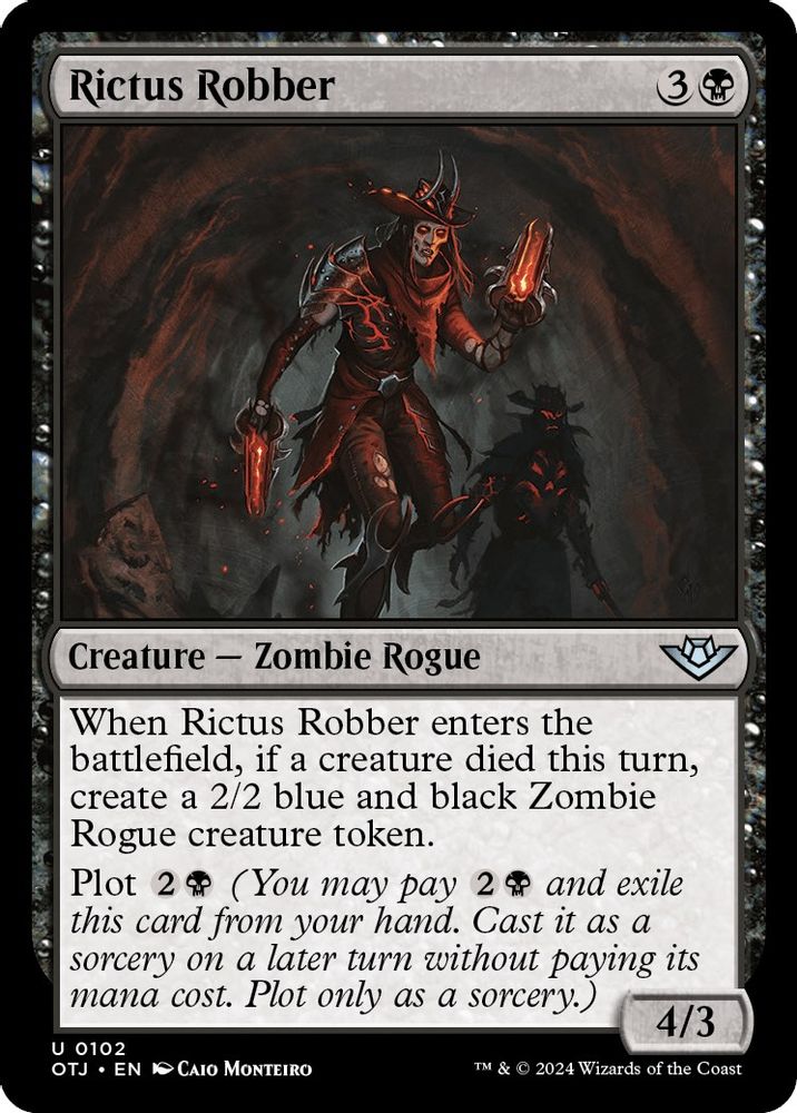2024 Magic: The Gathering: Outlaws of Thunder Junction (OTJ) - Rictus Robber (#102, Uncommon) (, Near Mint)
