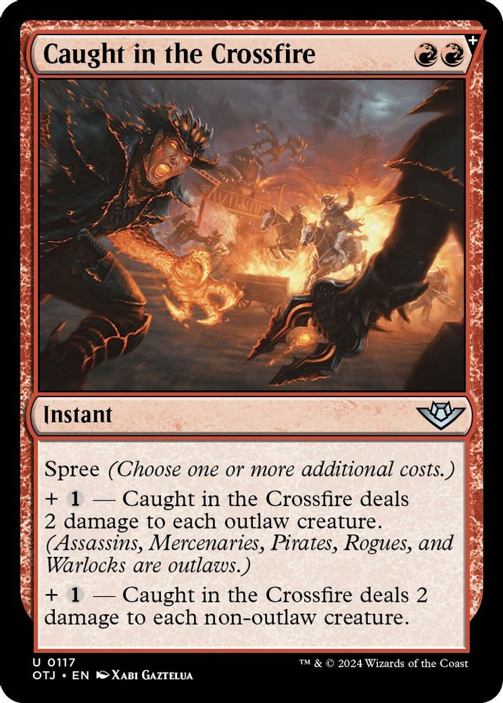 2024 Magic: The Gathering: Outlaws of Thunder Junction (OTJ) - Caught in the Crossfire (#117, Uncommon)