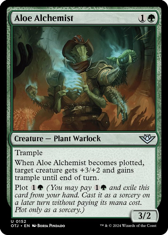 2024 Magic: The Gathering: Outlaws of Thunder Junction (OTJ) - Aloe Alchemist (#152, Uncommon) (, Near Mint)
