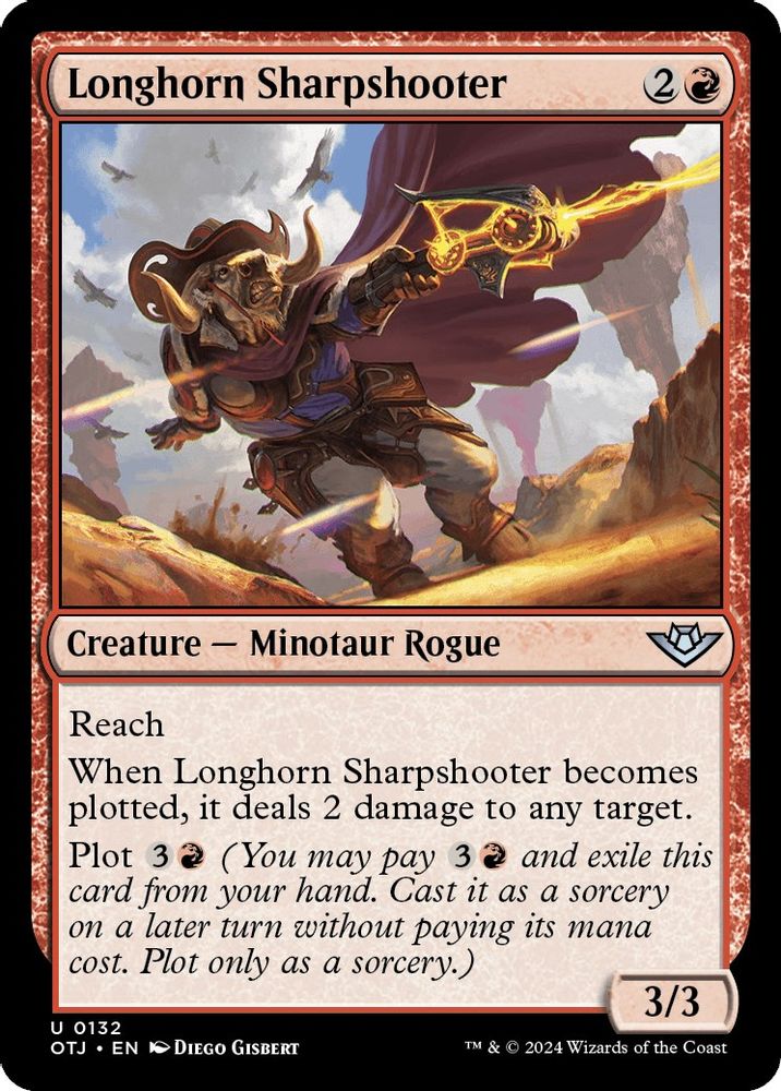 2024 Magic: The Gathering: Outlaws of Thunder Junction (OTJ) - Longhorn Sharpshooter (#132, Uncommon)
