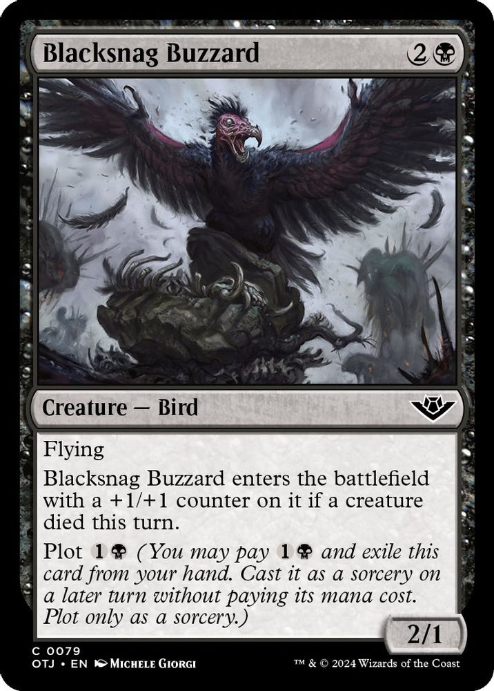 2024 Magic: The Gathering: Outlaws of Thunder Junction (OTJ) - Blacksnag Buzzard (#79, Common)