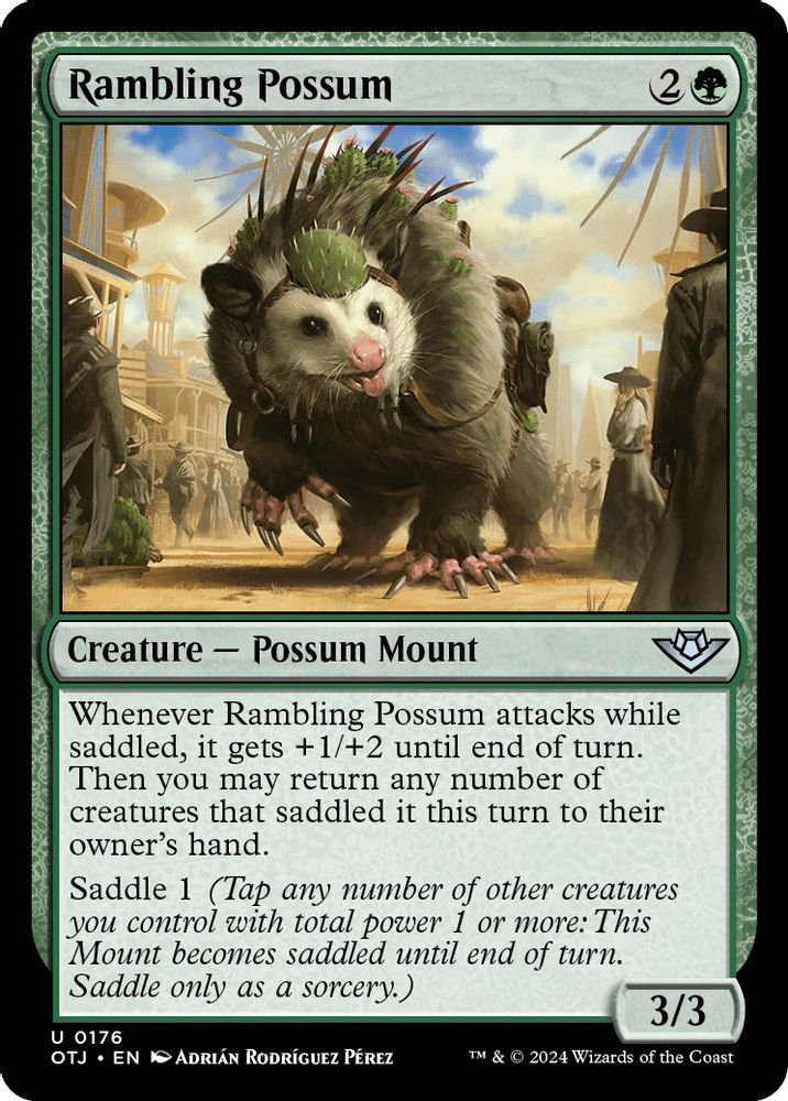 2024 Magic: The Gathering: Outlaws of Thunder Junction (OTJ) - Rambling Possum (#176, Uncommon) (, Near Mint)