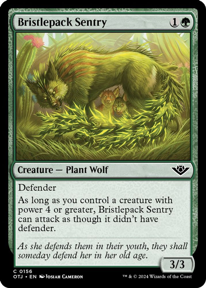 2024 Magic: The Gathering: Outlaws of Thunder Junction (OTJ) - Bristlepack Sentry (#156, Common)