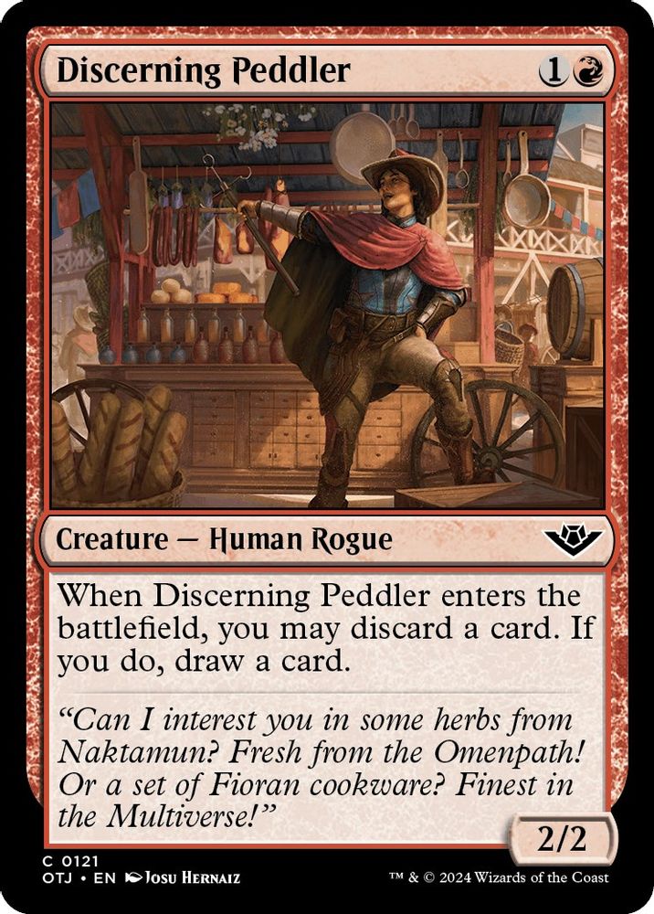 2024 Magic: The Gathering: Outlaws of Thunder Junction (OTJ) - Discerning Peddler (#121, Common)