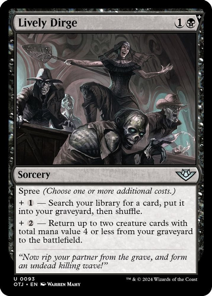 2024 Magic: The Gathering: Outlaws of Thunder Junction (OTJ) - Lively Dirge (#93, Uncommon) (, Near Mint)