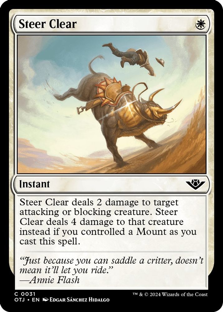2024 Magic: The Gathering: Outlaws of Thunder Junction (OTJ) - Steer Clear (#31, Common) (, Near Mint)