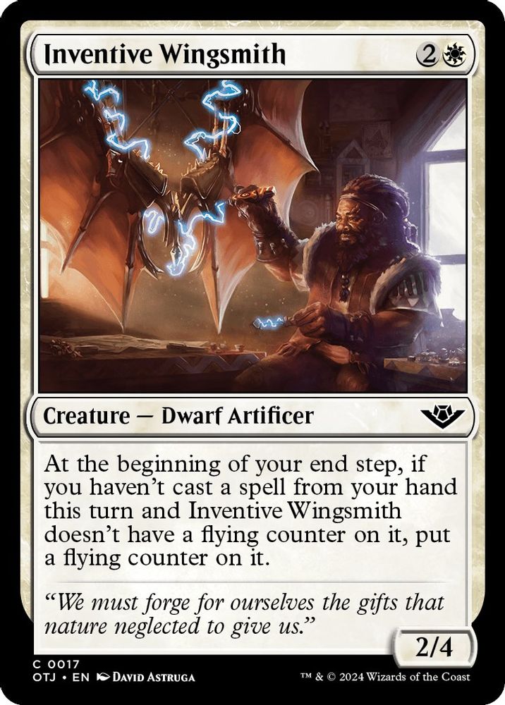 2024 Magic: The Gathering: Outlaws of Thunder Junction (OTJ) - Inventive Wingsmith (#17, Common)