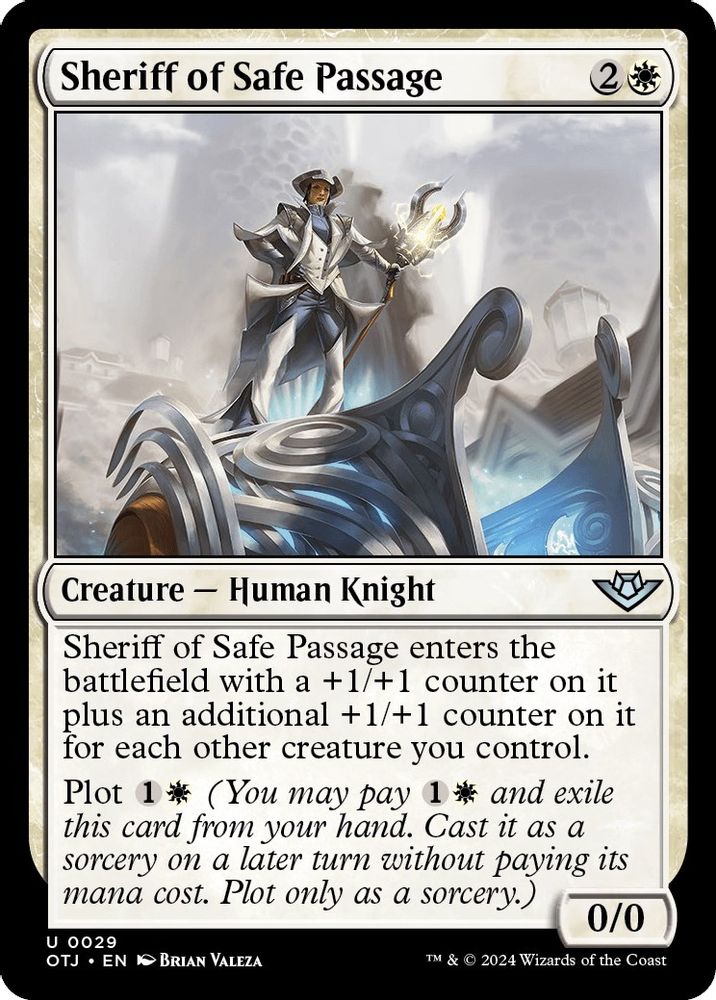 2024 Magic: The Gathering: Outlaws of Thunder Junction (OTJ) - Sheriff of Safe Passage (#29, Uncommon) (, Near Mint)