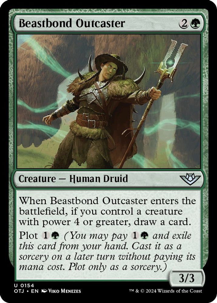 2024 Magic: The Gathering: Outlaws of Thunder Junction (OTJ) - Beastbond Outcaster (#154, Uncommon) (, Near Mint)