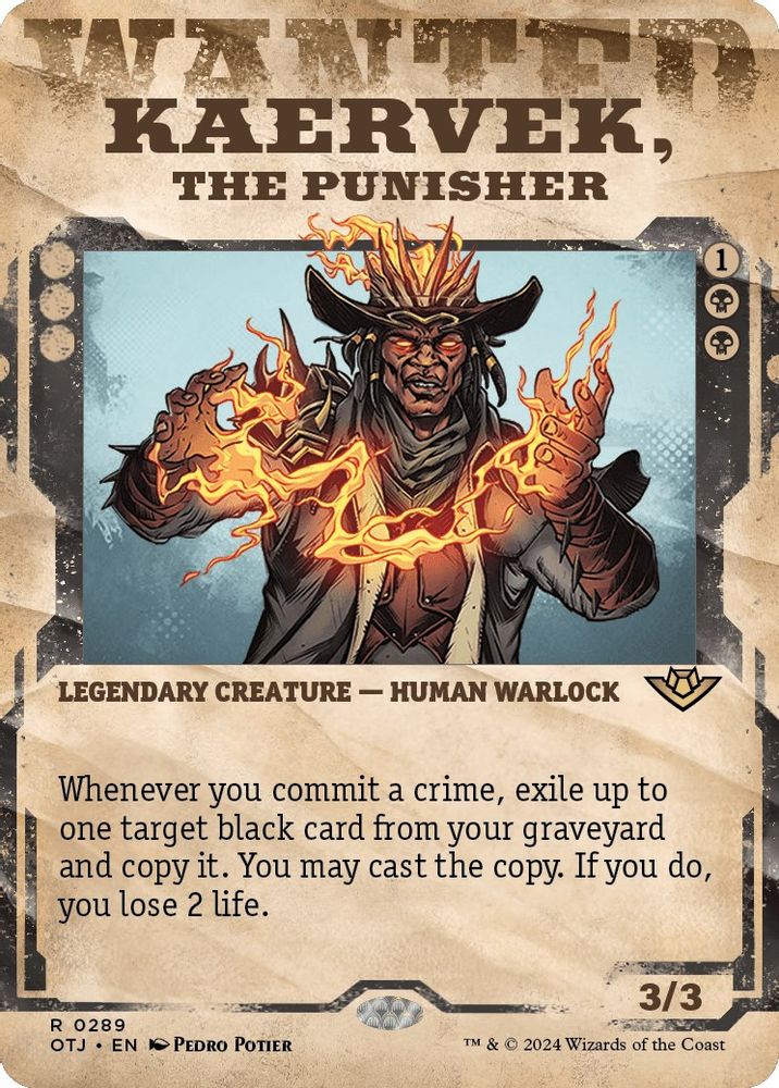 2024 Magic: The Gathering: Outlaws of Thunder Junction (OTJ) - Kaervek the Punisher Showcase (#289, Rare) (, Near Mint)