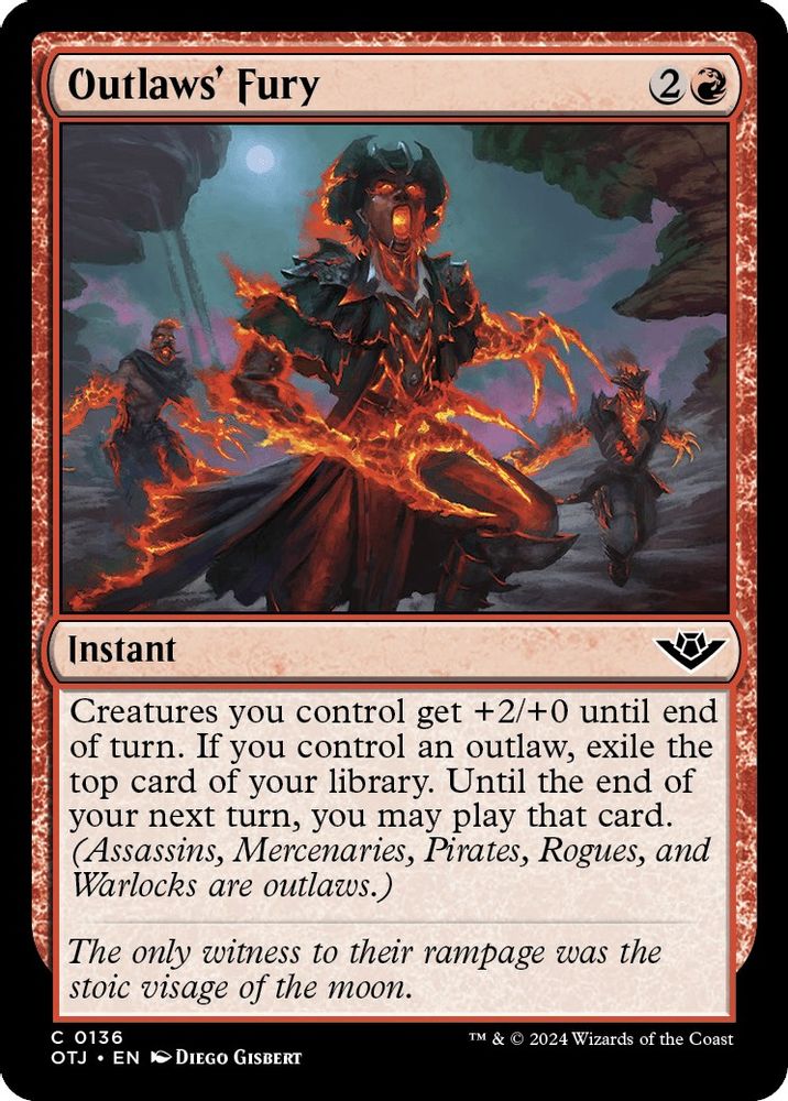 2024 Magic: The Gathering: Outlaws of Thunder Junction (OTJ) - Outlaws Fury (#136, Common)