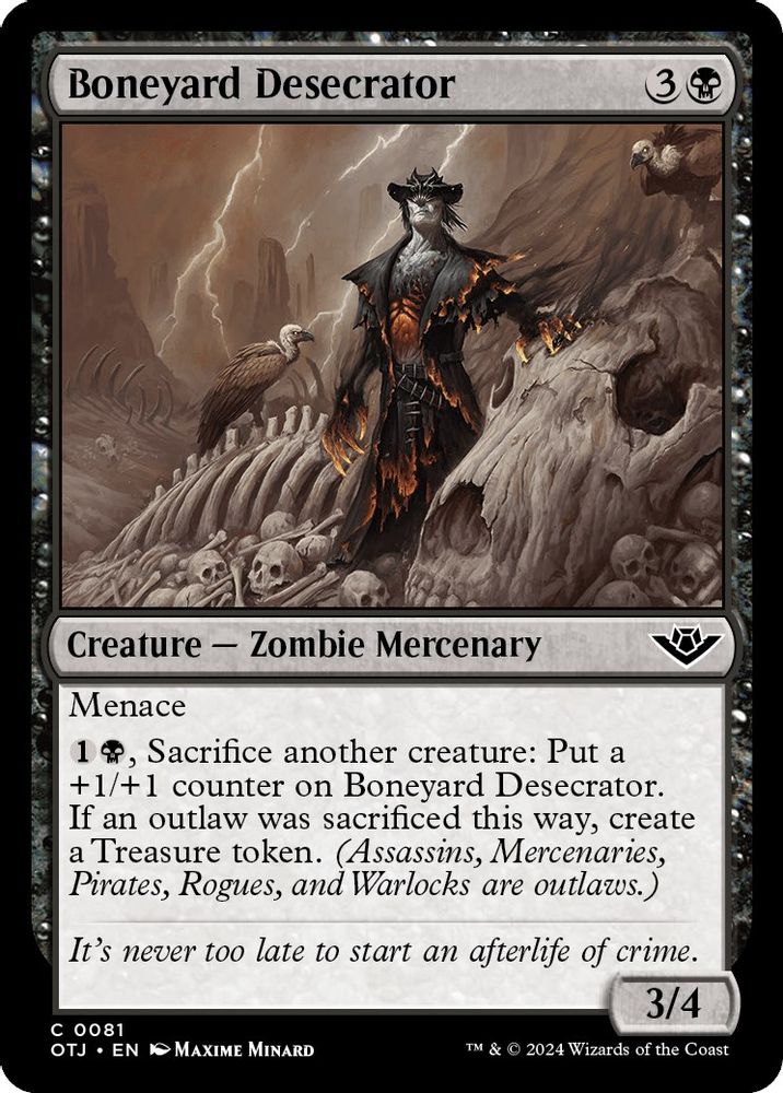2024 Magic: The Gathering: Outlaws of Thunder Junction (OTJ) - Boneyard Desecrator (#81, Common) (, Near Mint)