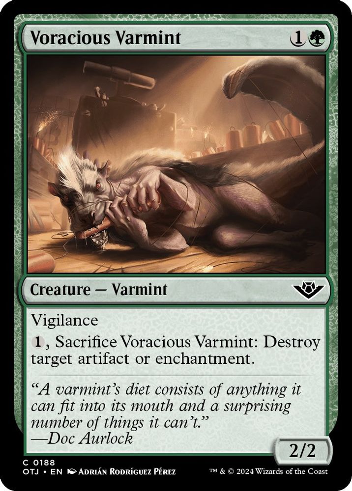2024 Magic: The Gathering: Outlaws of Thunder Junction (OTJ) - Voracious Varmint (#188, Common)