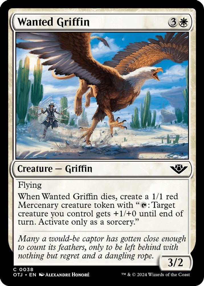 2024 Magic: The Gathering: Outlaws of Thunder Junction (OTJ) - Wanted Griffin (#38, Common)