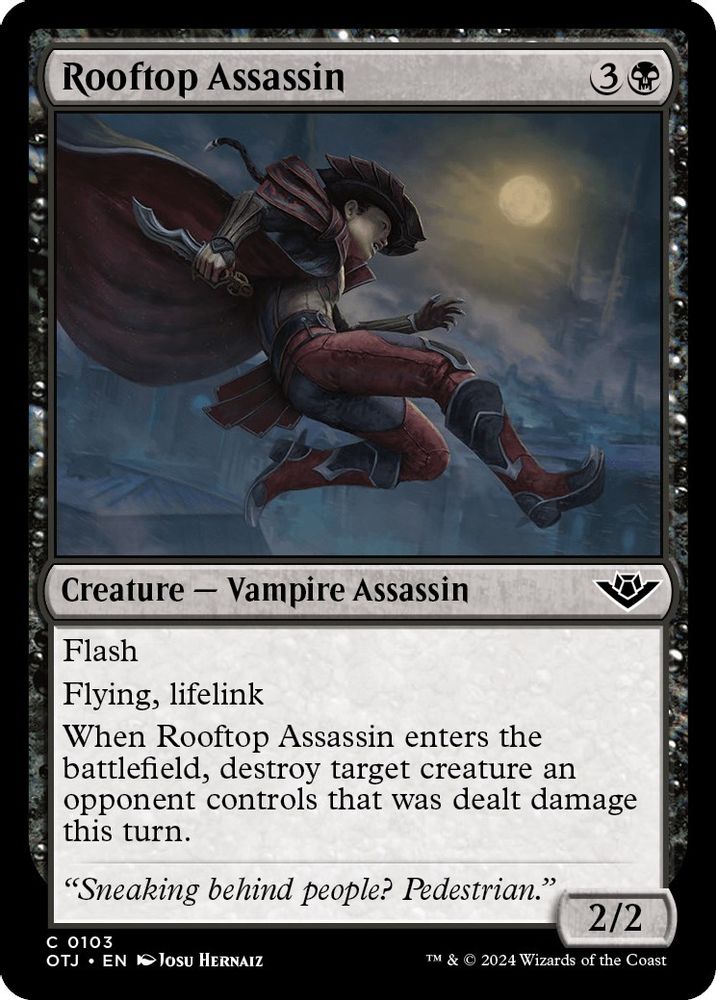2024 Magic: The Gathering: Outlaws of Thunder Junction (OTJ) - Rooftop Assassin (#103, Common) (, Near Mint)